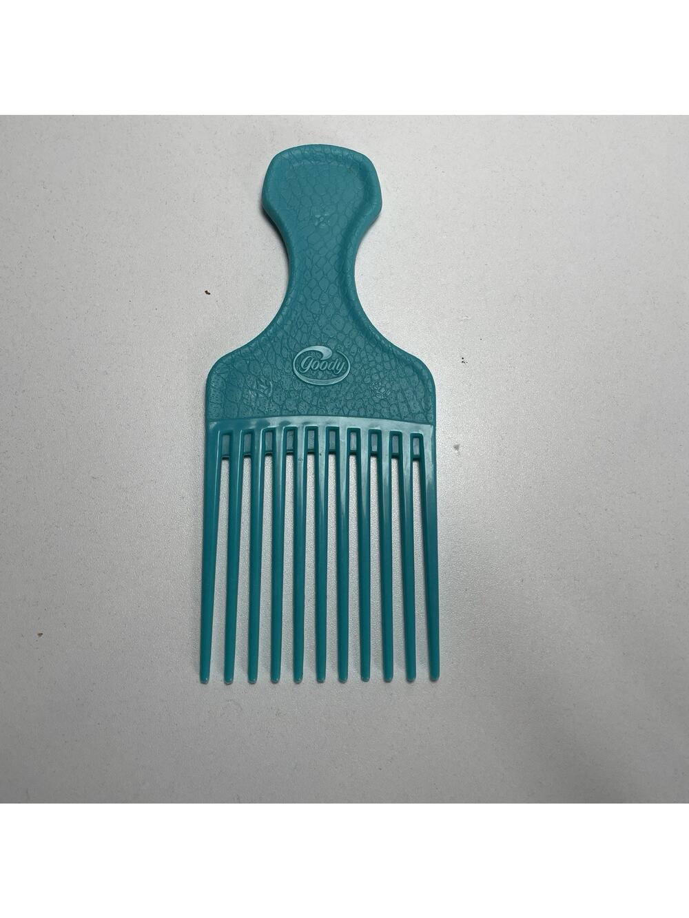 Vintage Goody Comb Hair Pick Lift Turquoise Textured 80's 90's 6.5"